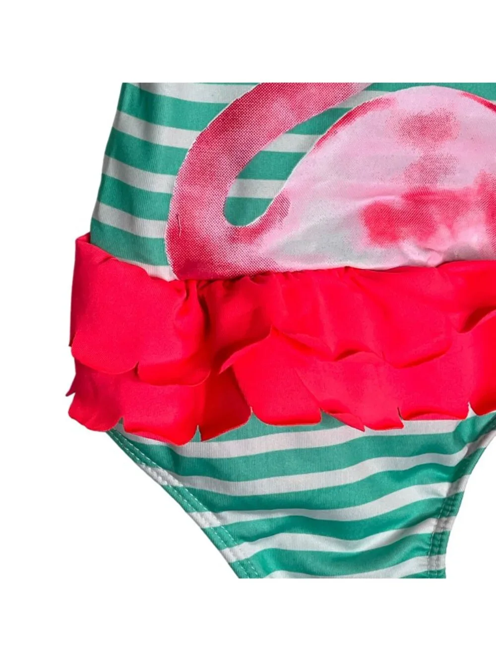 Penelope Mack Girls 4T Flamingo One Piece Swimsuit Ruffle UPF 50 Tropical Beach